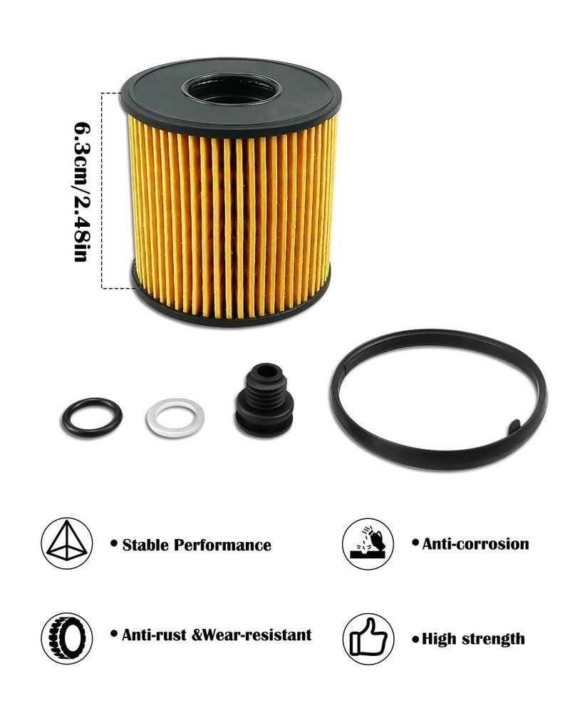 تيكساينس عنصر فلتر الزيت 26350-2J000 يناسب سيارة هيونداي إلنترا 2.0 لتر 2021 2022 لهيونداي سوناتا 2.0 لتر هايبرد 2020 2021 2022 - Image 3